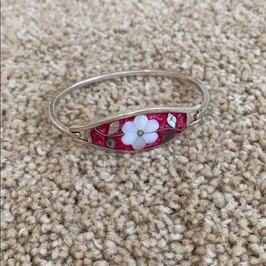 Sterling silver Puerto Rican flower bracelet